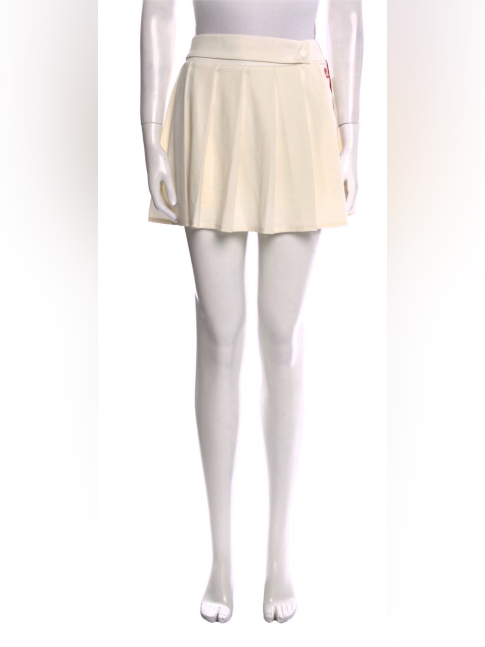Ciao Lucia Cream Pleated Skater Mini Skirt